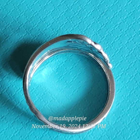Vintage Sterling Silver Spoon Ring Butterfly Luxury Designer Celeb #136 - Picture 10 of 12